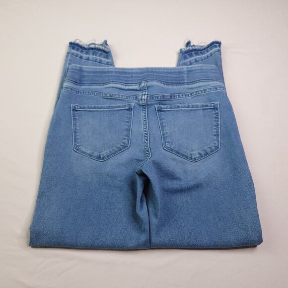 Old Navy Womens Rockstar Skinny Jeans 4 Mid Rise Pull On Light Wash Imperfect - Picture 2 of 9